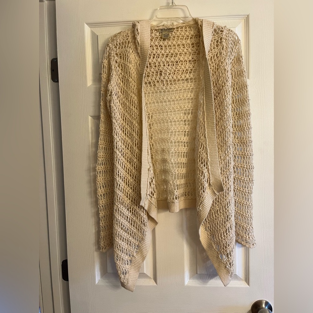 Lucky Brand Cream Open-Knit Sweater